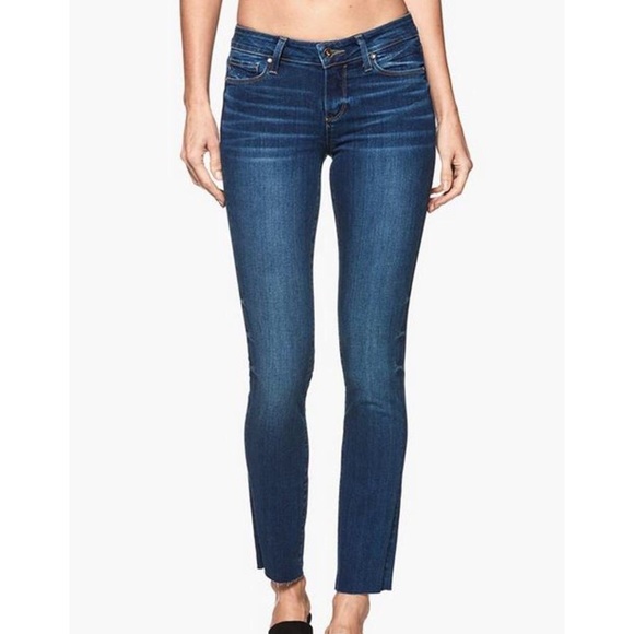 Paige Skyline Ankle Peg Raw Hem Skinny Jeans - Picture 2 of 5